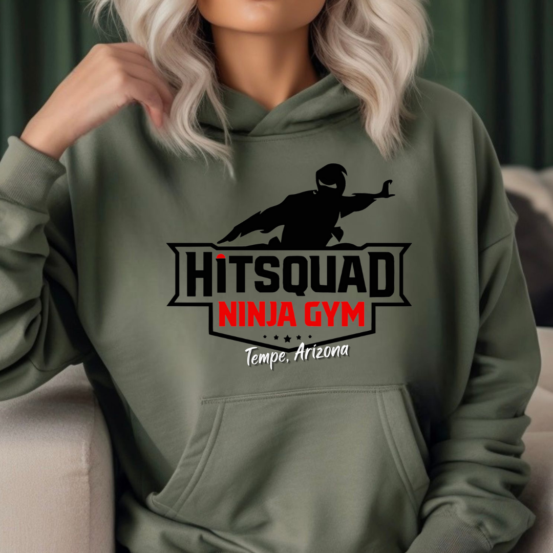 Adult Military Green Gildan Hooded Sweatshirt