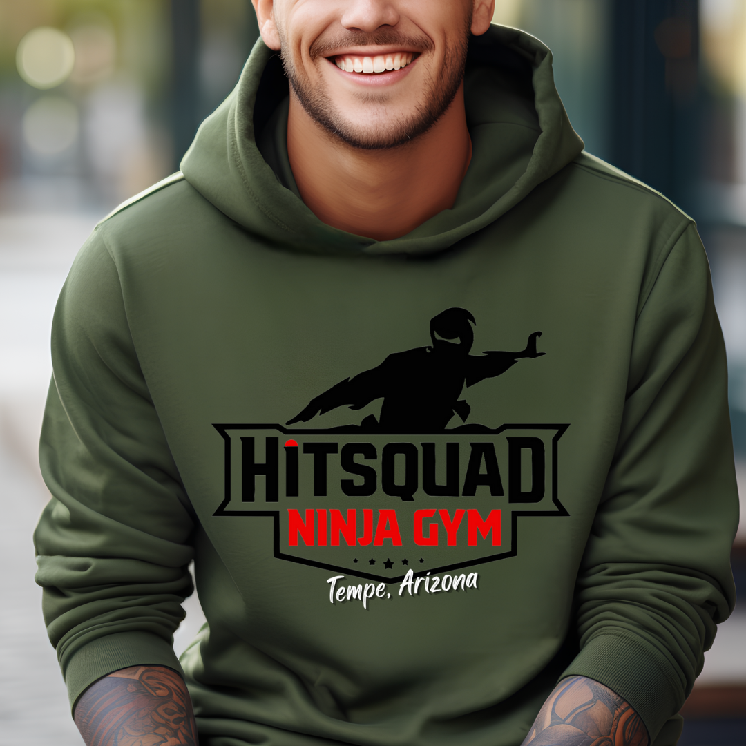 Adult Military Green Gildan Hooded Sweatshirt