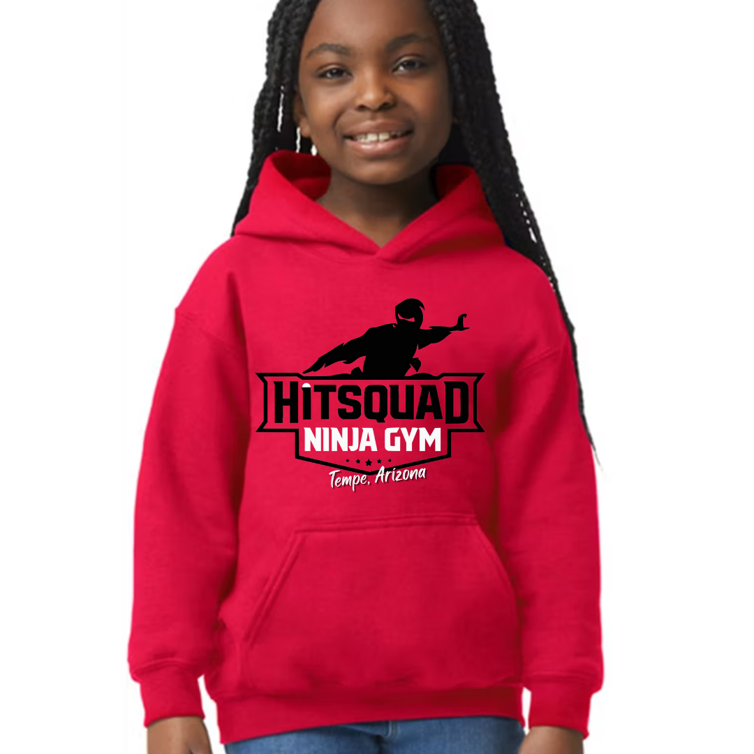 Youth Red Gildan Hooded Sweatshirt