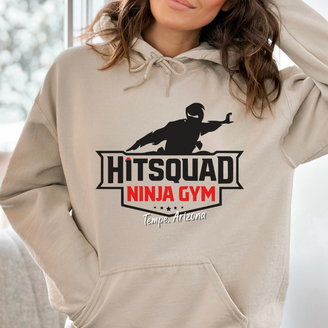 Adult Sand Gildan Hooded Sweatshirt